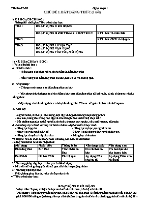 Giáo án Đại số 10 học kỳ 2 - Phương pháp mới 5 hoạt động